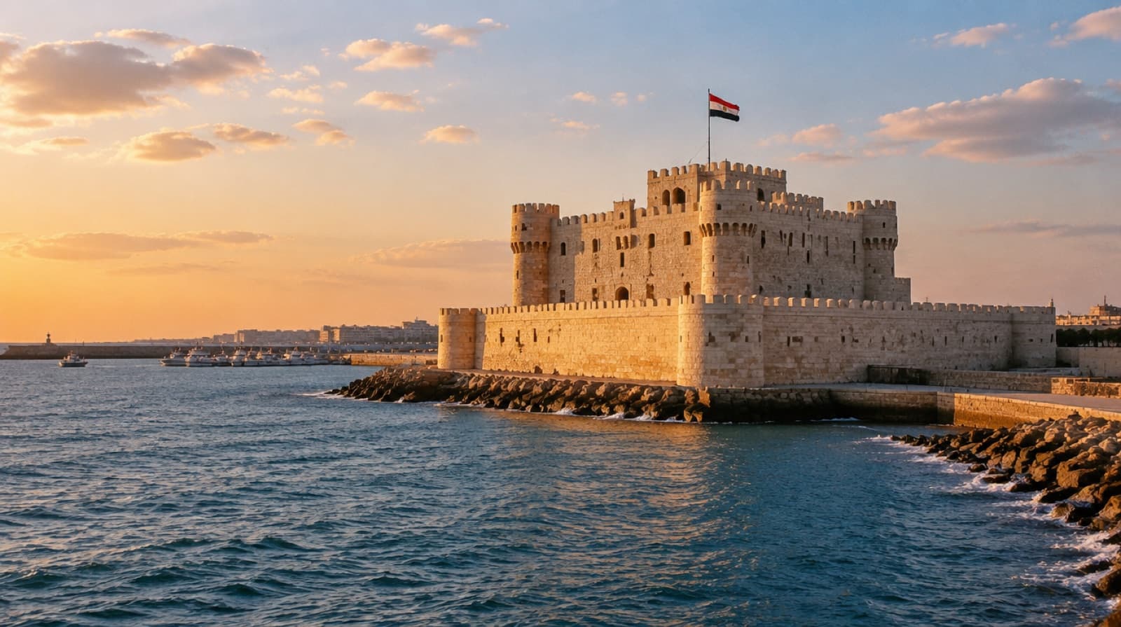 The Citadel of Qaitbay on the Mediterranean shore in Alexandria